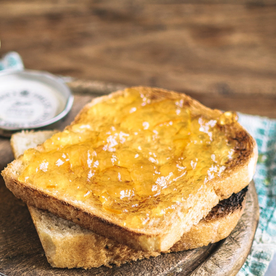Toasted bread with marmalade with image courtesy of calum-lewis-9RGPG_ksS3Q-unsplash 