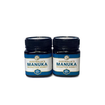 2 jars of 250g Australia's Manuka Bioactive Honey with MGO100+ blue and white label
